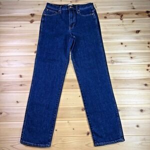 J. Crew Jeans Womens 27T Straight Leg Crop High Rise Dark Wash Denim Blue Jeans